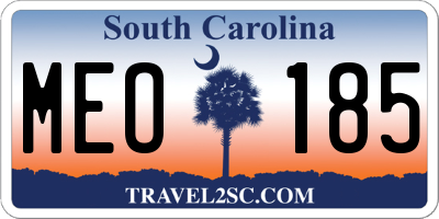 SC license plate MEO185