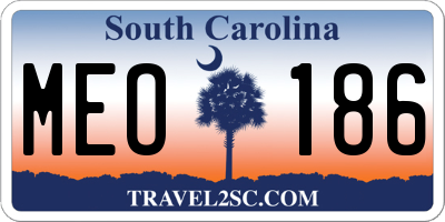 SC license plate MEO186