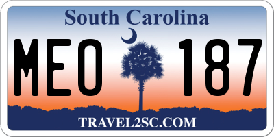 SC license plate MEO187