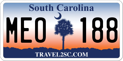SC license plate MEO188