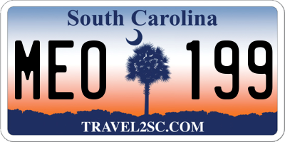 SC license plate MEO199