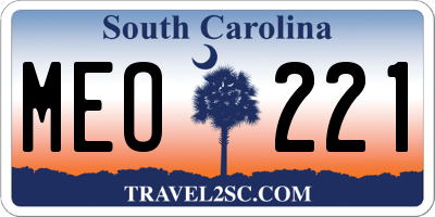 SC license plate MEO221
