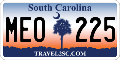 SC license plate MEO225