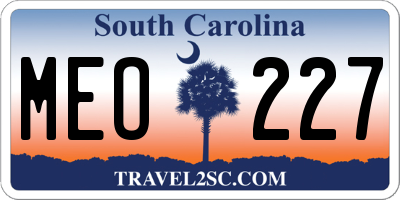 SC license plate MEO227