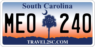 SC license plate MEO240