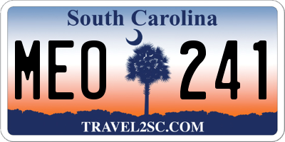 SC license plate MEO241