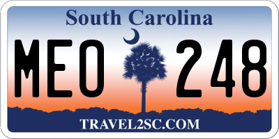 SC license plate MEO248