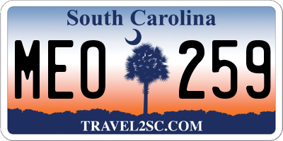 SC license plate MEO259