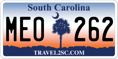 SC license plate MEO262