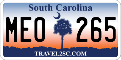 SC license plate MEO265