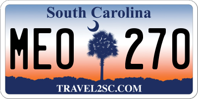 SC license plate MEO270