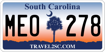 SC license plate MEO278