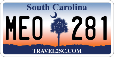 SC license plate MEO281