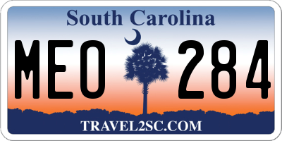SC license plate MEO284