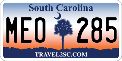 SC license plate MEO285