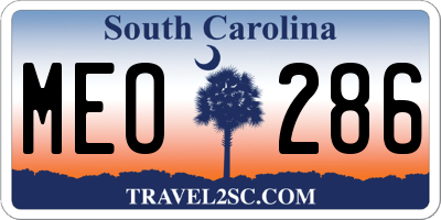 SC license plate MEO286