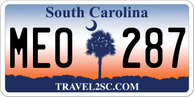 SC license plate MEO287