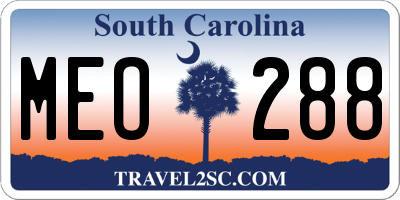 SC license plate MEO288