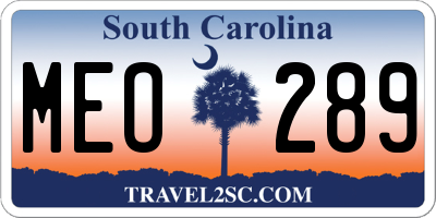 SC license plate MEO289