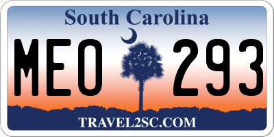SC license plate MEO293