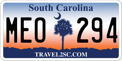 SC license plate MEO294