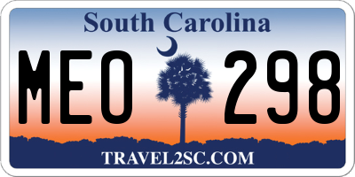 SC license plate MEO298