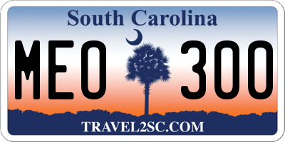 SC license plate MEO300