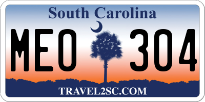 SC license plate MEO304