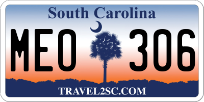 SC license plate MEO306