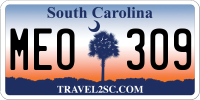 SC license plate MEO309