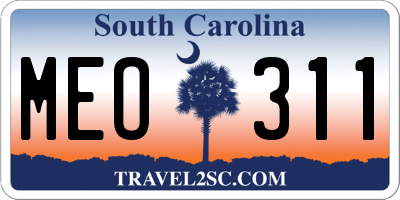 SC license plate MEO311