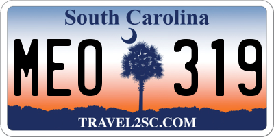 SC license plate MEO319