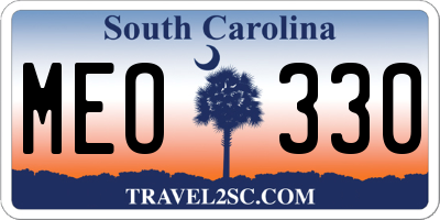 SC license plate MEO330