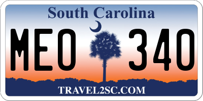 SC license plate MEO340