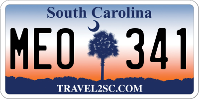 SC license plate MEO341