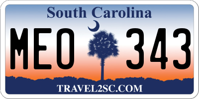 SC license plate MEO343