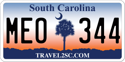 SC license plate MEO344
