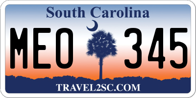 SC license plate MEO345