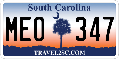 SC license plate MEO347
