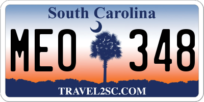 SC license plate MEO348