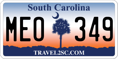 SC license plate MEO349