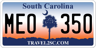 SC license plate MEO350