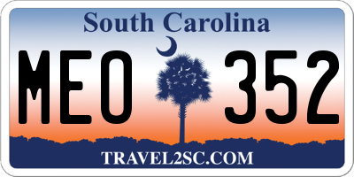 SC license plate MEO352