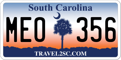 SC license plate MEO356