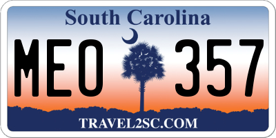 SC license plate MEO357