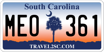 SC license plate MEO361
