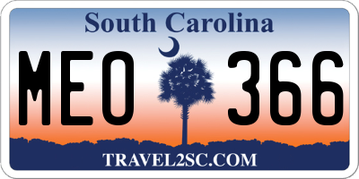 SC license plate MEO366