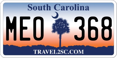 SC license plate MEO368