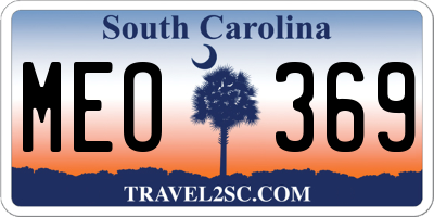 SC license plate MEO369