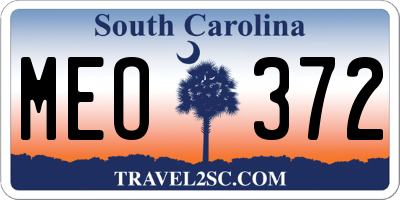 SC license plate MEO372